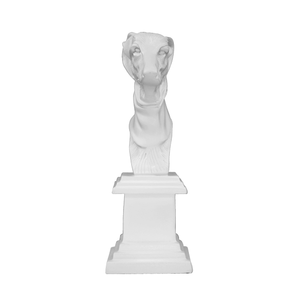 Escultura Busto Cachorro Branco
