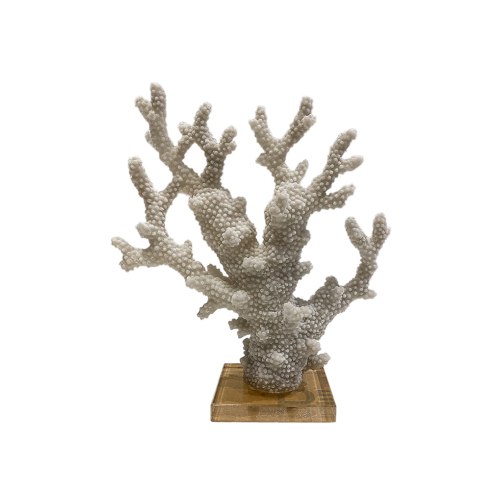 Coral decorativo em resina branca